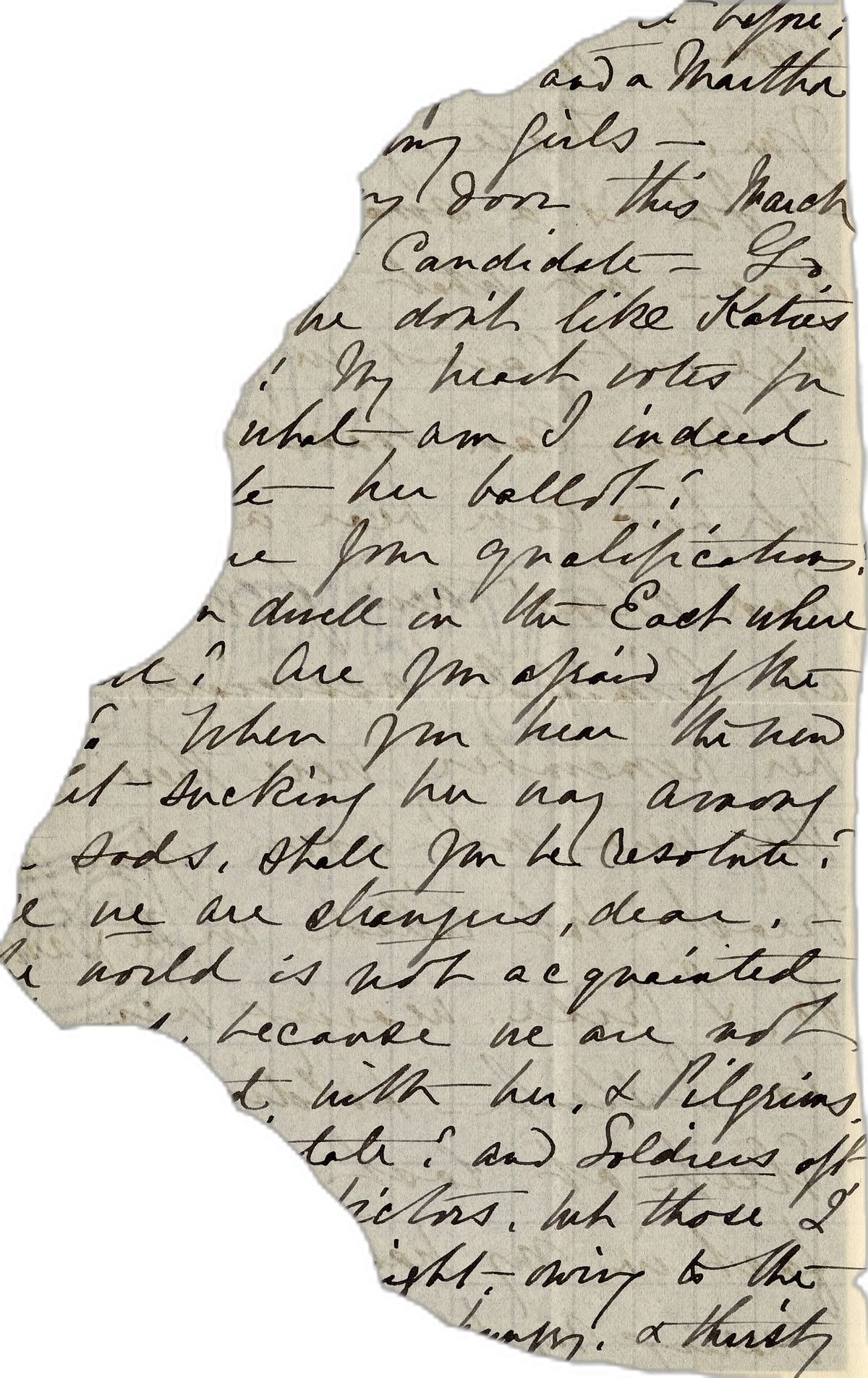 Torn handwritten antique letter paper